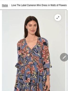 Love The Label Cameron High-Low Dress in Waltz of Flowers - Blue Floral